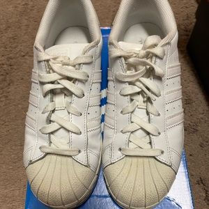 Adidas Superstar ladies Size 6.5 All White
